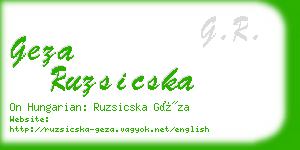 geza ruzsicska business card